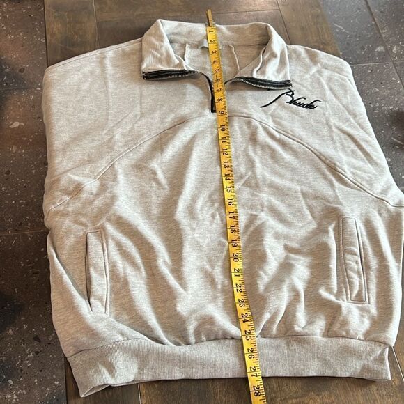 Hbat Half Zipper Embroidery Letter Splicing Stand Collar Sweater Street Loose - Picture 7 of 9